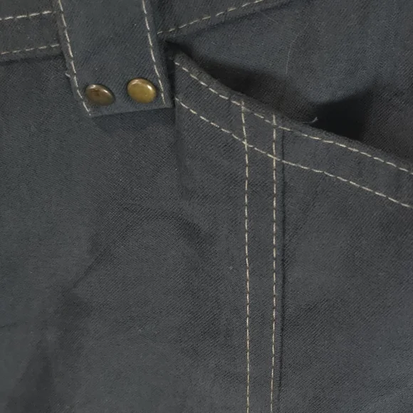 Vintage Blue Cargo Maxi Skirt M Contrast Stitch Pleated Godet Utilitarian Vtg - Picture 10 of 10